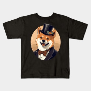 Shiba Inu with Top Hat Kids T-Shirt